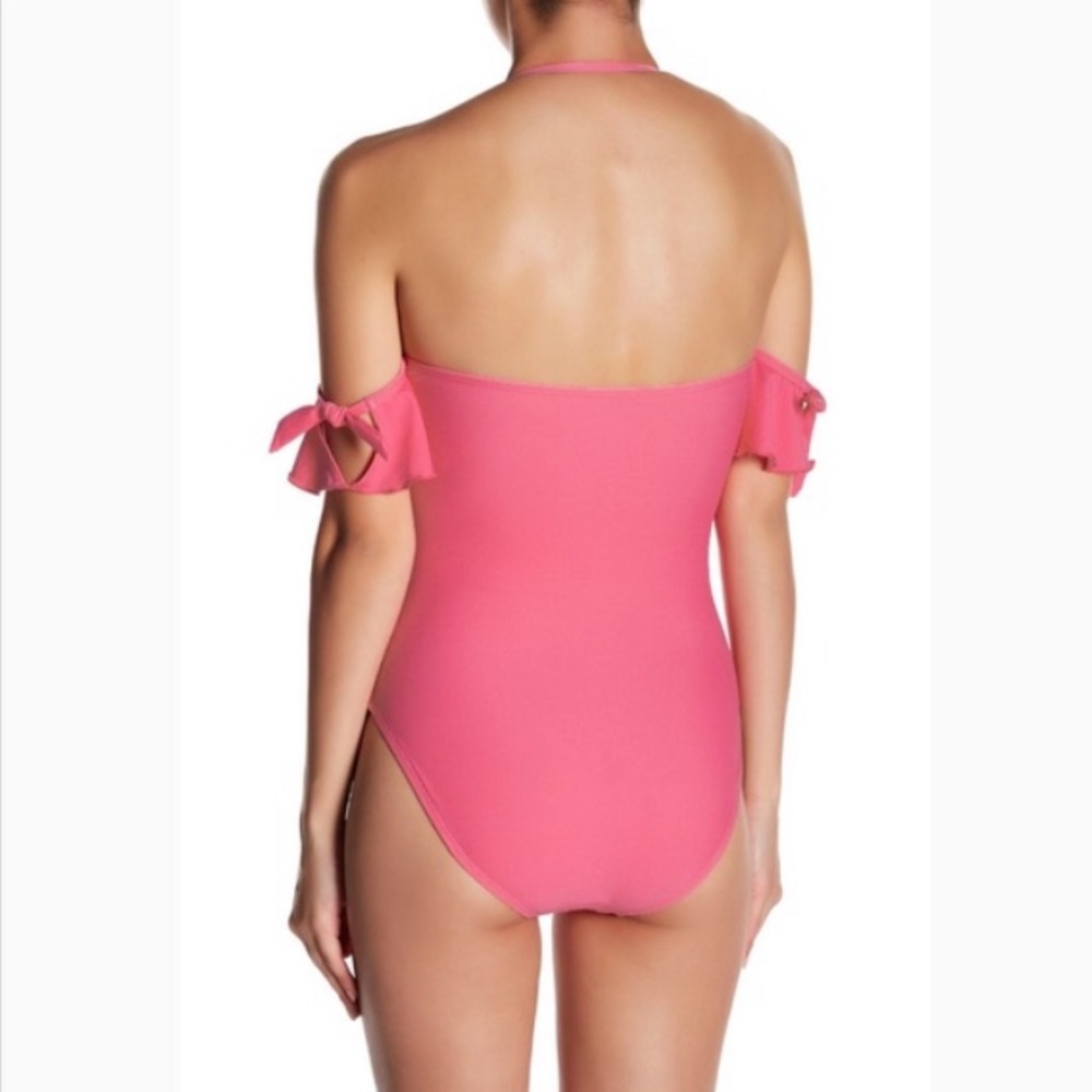 YMI One-Piece Ruffled Pink Swimsuit NWT - Picture 2 of 6